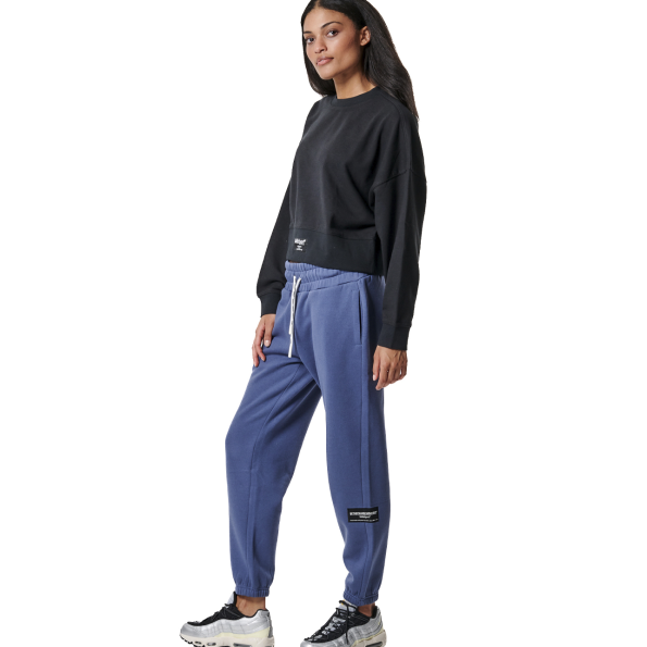 Γυναικεία oversized cropped φούτερ μπλούζα BODY ACTION 061430-01 μαύρη Γυναικεία
