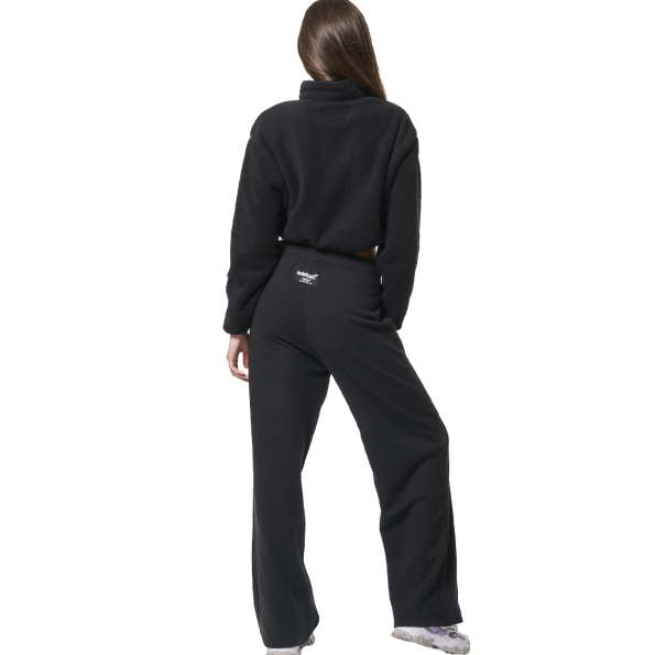 Γυναικείο cropped sherpa φούτερ BODY ACTION  061431-01 μαύρο Γυναικεία