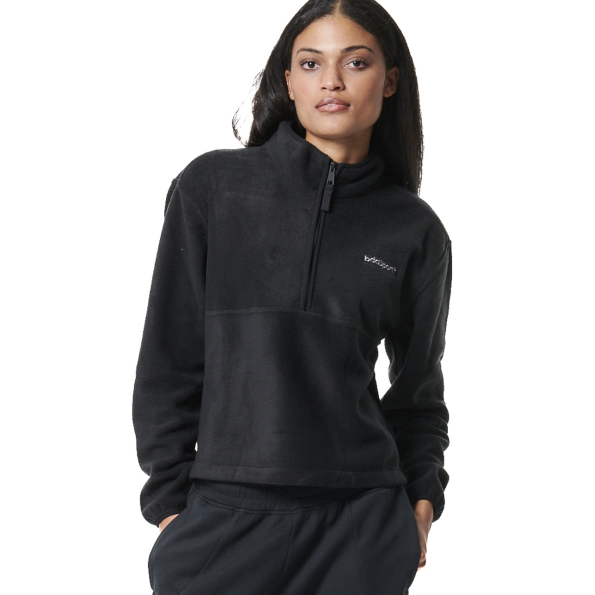 Γυναικεία fleece μπλούζα BODY ACTION 061433-01 μαύρη
