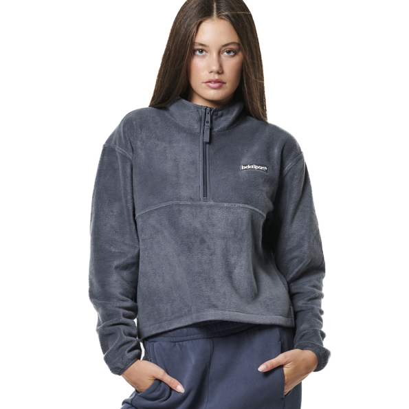 Γυναικεία fleece μπλούζα BODY ACTION 061433-01 γκρι