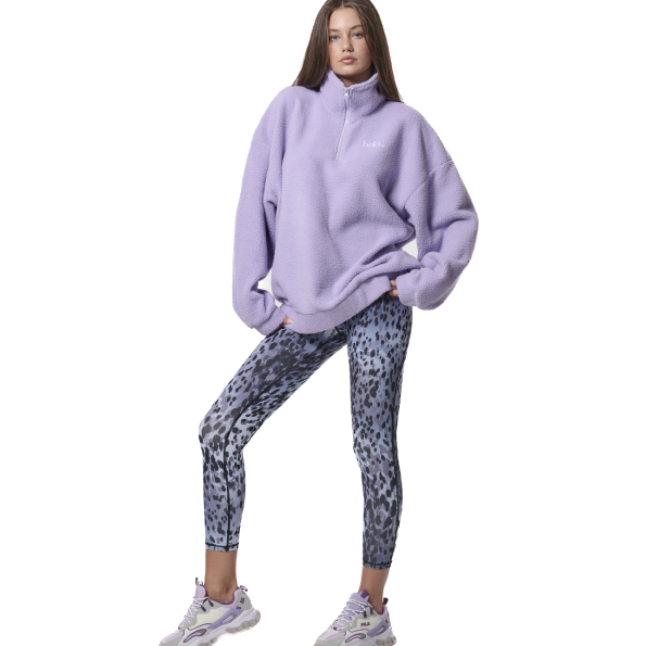 Γυναικείο oversized sherpa φούτερ BODY ACTION 061436-01 λιλά Γυναικεία