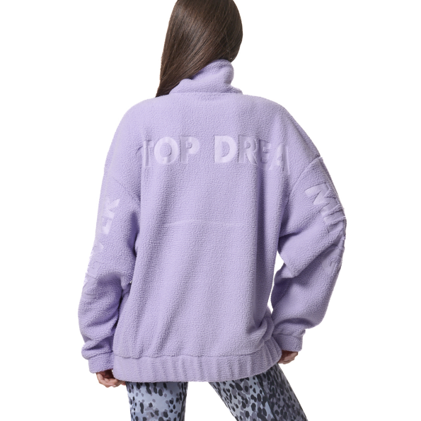 Γυναικείο oversized sherpa φούτερ BODY ACTION 061436-01 λιλά Γυναικεία