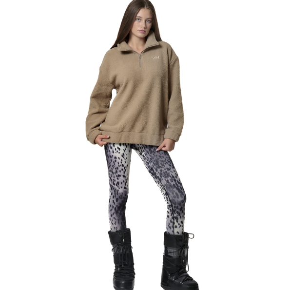 Γυναικείο oversized sherpa φούτερ BODY ACTION 061436-01 μπεζ Γυναικεία
