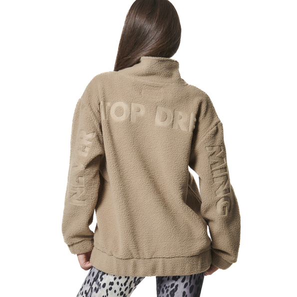 Γυναικείο oversized sherpa φούτερ BODY ACTION 061436-01 μπεζ Γυναικεία