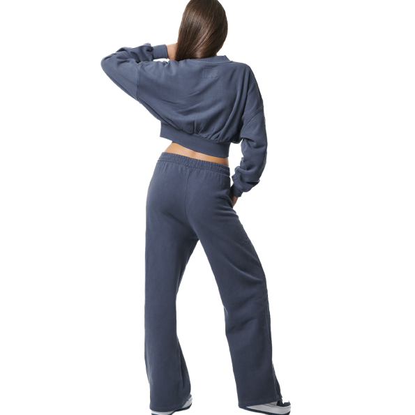 Γυναικεία cropped φούτερ ζακέτα BODY ACTION 071419-01 μπλε Γυναικεία