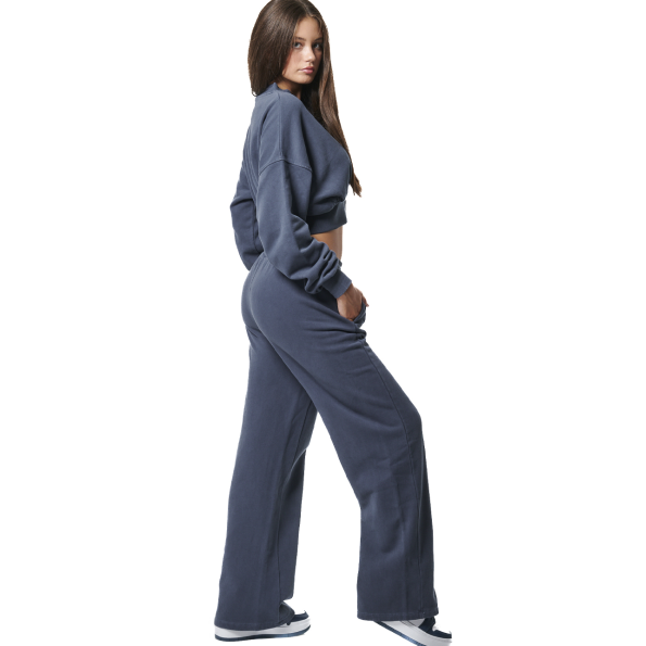Γυναικεία cropped φούτερ ζακέτα BODY ACTION 071419-01 μπλε Γυναικεία