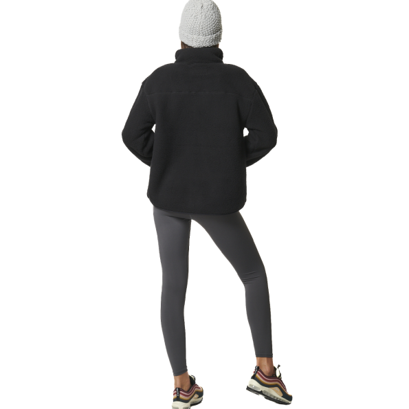 Γυναικεία sherpa ζακέτα BODY ACTION 071426-01 μαύρη Γυναικεία