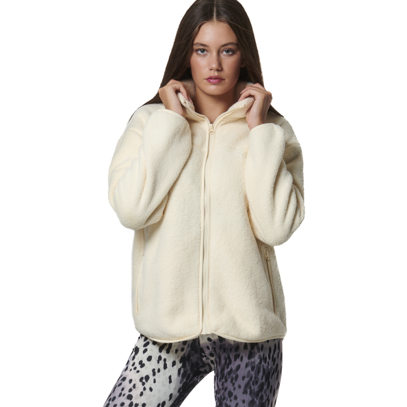 Γυναικεία sherpa ζακέτα BODY ACTION 071426-01 εκρού