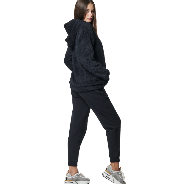 Γυναικεία oversized sherpa ζακέτα BODY ACTION 071430-01 μαύρη Γυναικεία