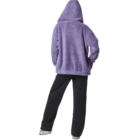 Γυναικεία oversized sherpa ζακέτα BODY ACTION 071430-01 μοβ Γυναικεία