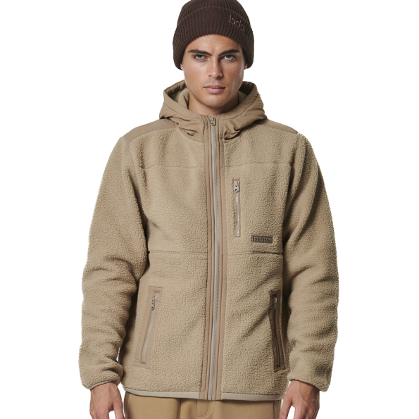 Ανδρική ζακέτα fleece BODY ACTION 073422-01 μπεζ