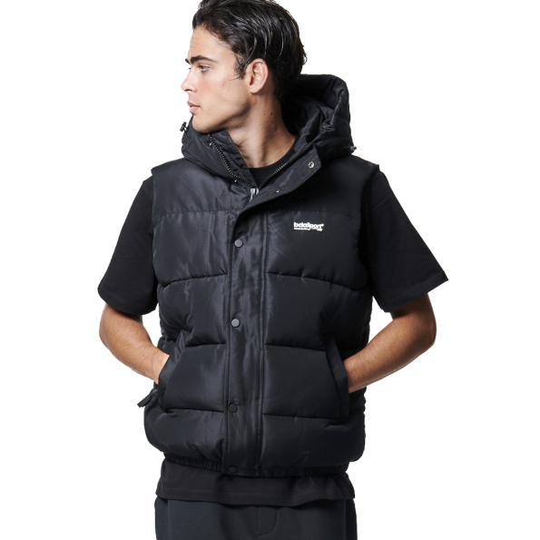 Ανδρικό αμάνικο μπουφάν puffer BODY ACTION 073425-01 μαύρο