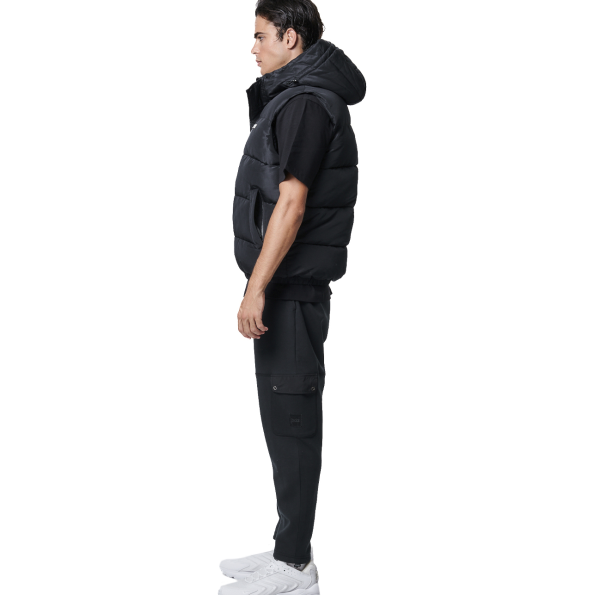 Ανδρικό αμάνικο μπουφάν puffer BODY ACTION 073425-01 μαύρο Ανδρικά