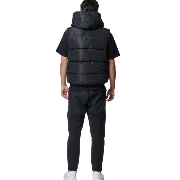 Ανδρικό αμάνικο μπουφάν puffer BODY ACTION 073425-01 μαύρο Ανδρικά