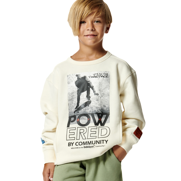 Παιδική φούτερ μπλούζα BODY ACTION 064403-01 εκρού Παιδική φούτερ μπλούζα BODY ACTION 064403-01 εκρού