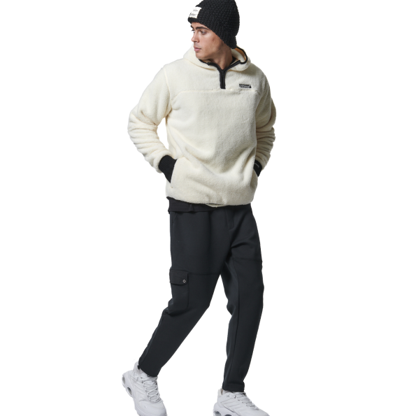 Ανδρικό sherpa φούτερ BODY ACTION 063419-01 εκρού