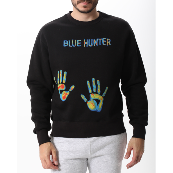 Unisex φούτερ μπλούζα BLUE HUNTER 113111201 μαύρη