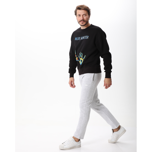 Unisex φούτερ μπλούζα BLUE HUNTER 113111201 μαύρη Ανδρικά
