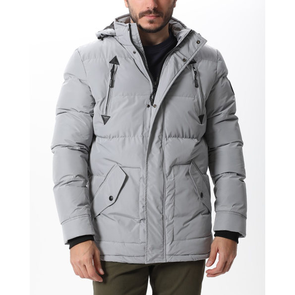 Ανδρικό παρκά puffer μπουφάν VAN HIPSTER 72092 γκρι
