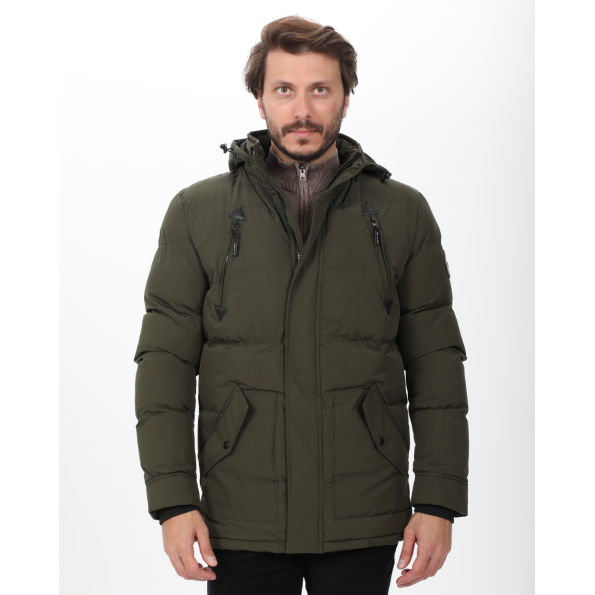 Ανδρικό παρκά puffer μπουφάν VAN HIPSTER 72092 χακί