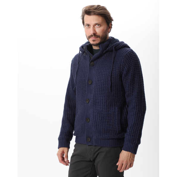 Ανδρική πλεκτή ζακέτα VAN HIPSTER 72184 μπλε