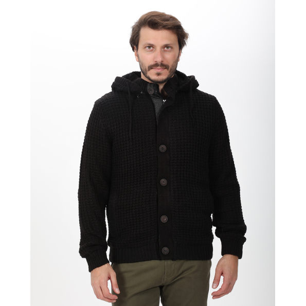 Ανδρική πλεκτή ζακέτα VAN HIPSTER 72184 μαύρη