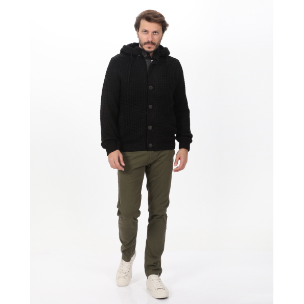 Ανδρική πλεκτή ζακέτα VAN HIPSTER 72184 μαύρη Ανδρικά