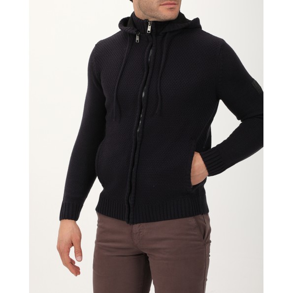 Ανδρική πλεκτή ζακέτα VAN HIPSTER 71978 μπλε Ανδρικά