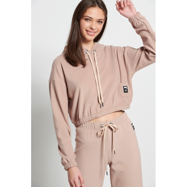 Γυναικεία μπλούζα φούτερ BODYTALK 1222-901325 μπεζ