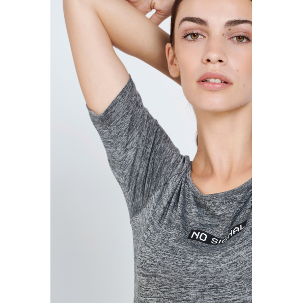 Γυναικείο αθλητικό crop top BODYTALK 1212-906520 γκρι Γυναικεία