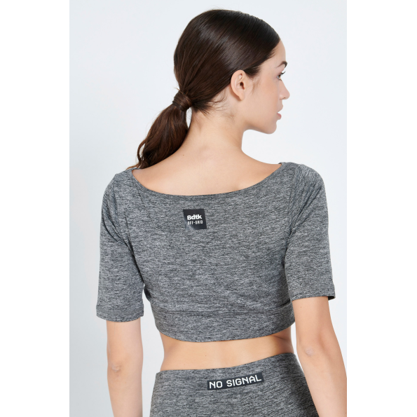 Γυναικείο αθλητικό crop top BODYTALK 1212-906520 γκρι Γυναικεία