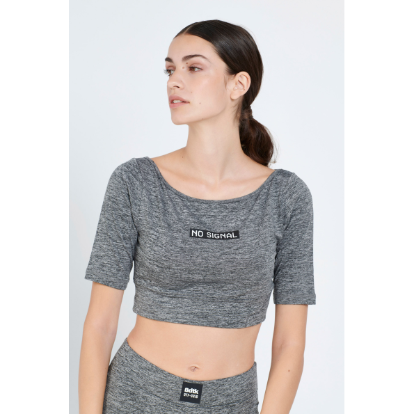 Γυναικείο αθλητικό crop top BODYTALK 1212-906520 γκρι Γυναικεία