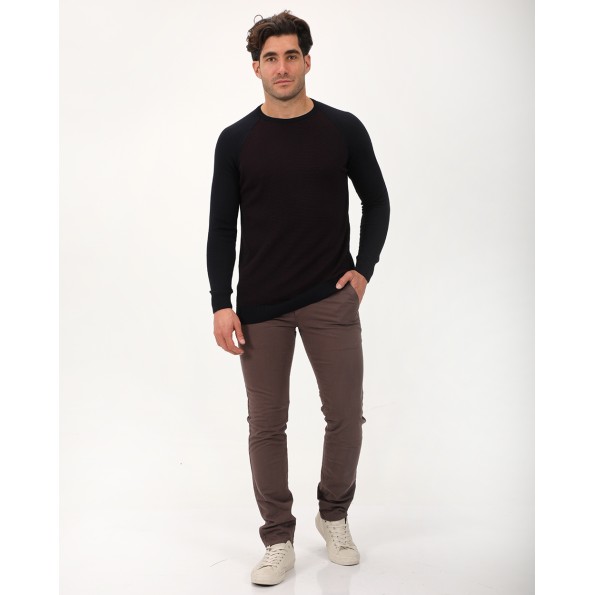 Ανδρική πλεκτή μπλούζα VAN HIPSTER 72104 μπορντό μαύρη Ανδρικά