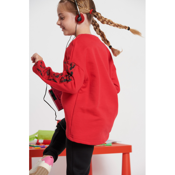 Παιδική μακρυμάνικη μπλούζα φούτερ BODYTALK 1232-703826 κόκκινη Παιδικά