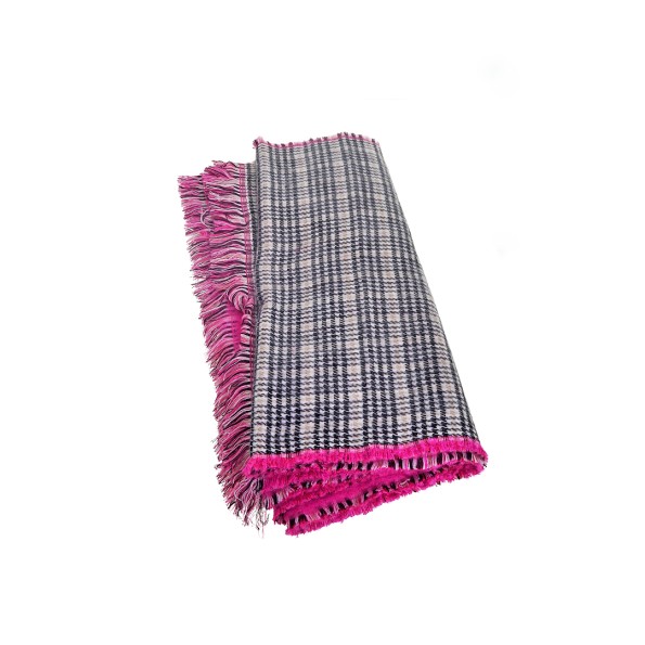 Γυναικεία double face πασμίνα ELLE 8102 μαύρη φούξια Γυναικεία