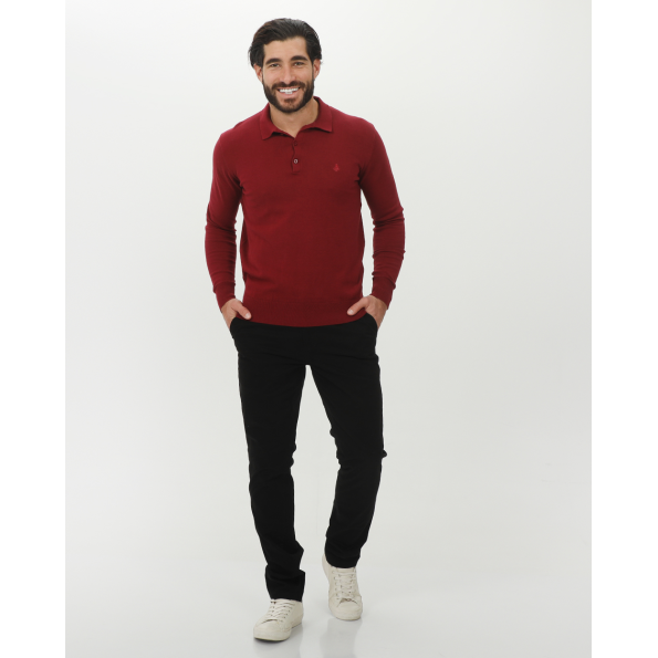 Ανδρική polo μπλούζα EXPLORER 2411102025 μπορντό Ανδρικά