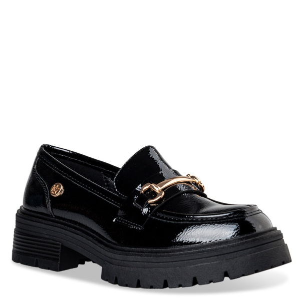 Γυναικεία μοκασίνια loafers ENVIE E30-20488 μαύρα Γυναικεία
