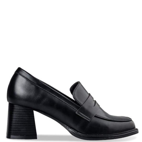 Γυναικεία ψηλά μοκασίνια loafers MISS NV V57-20381 μαύρα