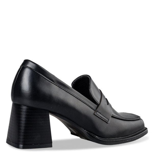 Γυναικεία ψηλά μοκασίνια loafers MISS NV V57-20381 μαύρα Γυναικεία