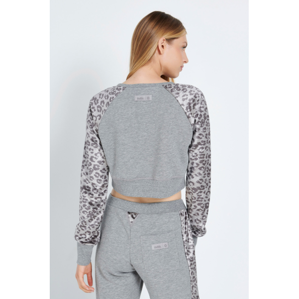 Γυναικεία cropped μπλούζα BODYTALK 1212-907020  γκρι Γυναικεία