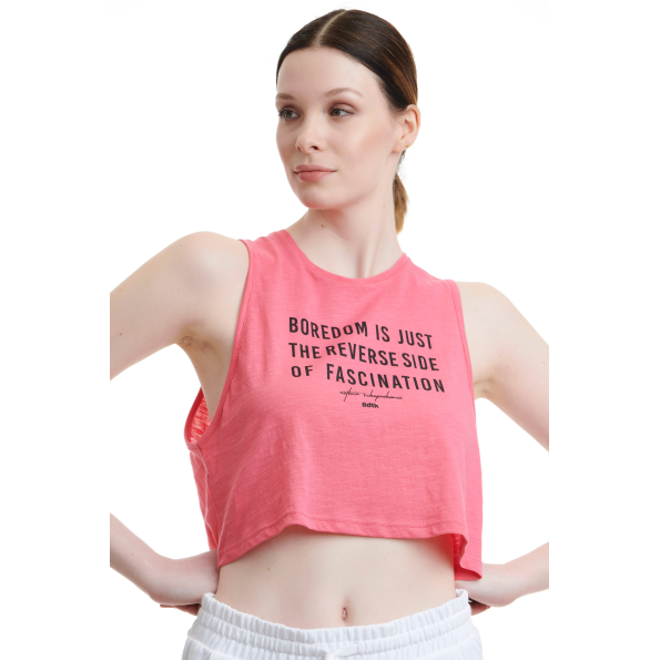 Γυναικείο αμάνικο crop top BODYTALK 1211-907020 ροζ