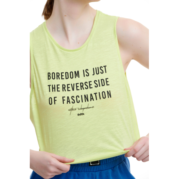Γυναικείο αμάνικο crop top BODYTALK 1211-907020 κίτρινη