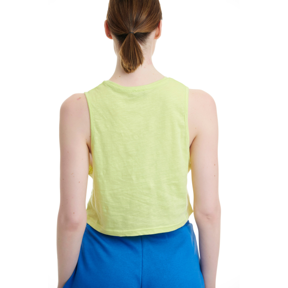 Γυναικείο αμάνικο crop top BODYTALK 1211-907020 κίτρινη