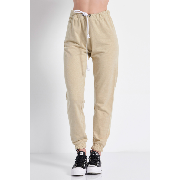 Γυναικείο παντελόνι φόρμας jogger BODYTALK 1212-909900 μπεζ