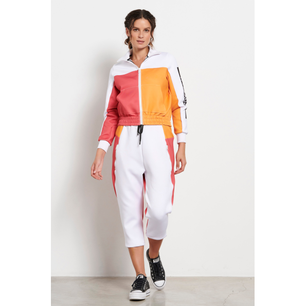 Γυναικεία παντελόνι φόρμας 7/8 BODYTALK 1232-905000 λευκό κοραλί Γυναικεία