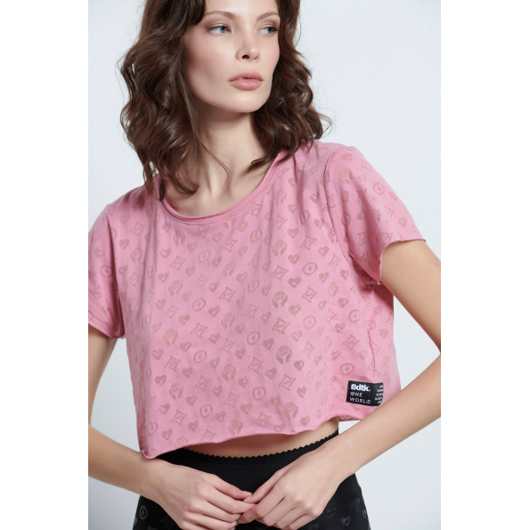 Γυναικεία cropped μπλούζα BODYTALK 1211-907120 ροζ 