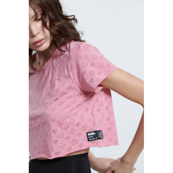 Γυναικεία cropped μπλούζα BODYTALK 1211-907120 ροζ 