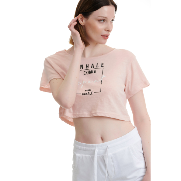 Γυναικείο cropped μπλούζα BODYTALK 1211-907120 ροζ 