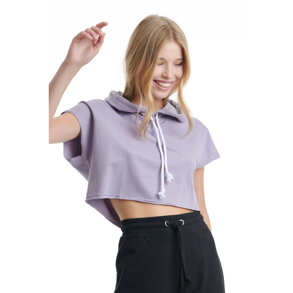 Γυναικεία cropped μπλούζα BODYTALK 1211-909525 μοβ