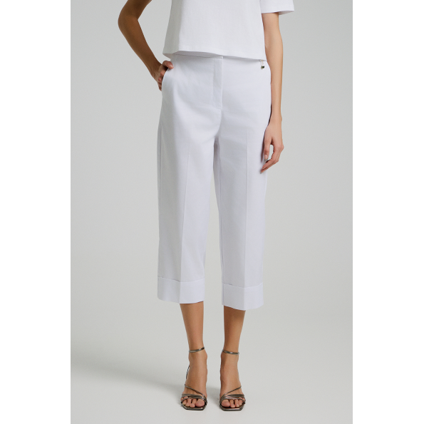 Γυναικείο cropped παντελόνι BILL COST 10-060790-0 λευκό 